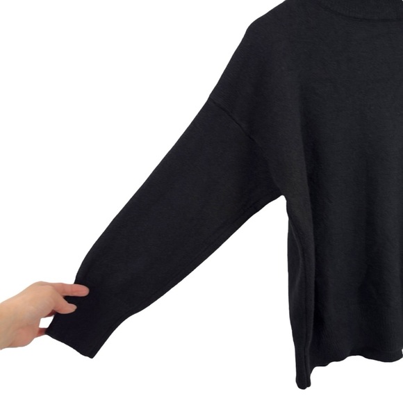 Femme Society Turtleneck Black Sweater Size Medium Minimalist Neutral Roll Neck - Picture 6 of 16